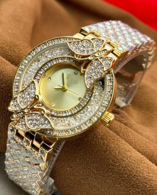SHIVTRADRE Butterfly Full diamond stone Fashionable Analog Watch  - For Girls