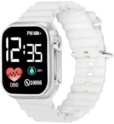 MVS Digital Dial Sports Digital Watches For Boys & Girls (Not Smartwatch) Smartwatch(White Strap, Free)