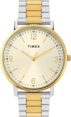 TIMEX TW0TG8028 Champagne Round Dial Quartz Analog Watch  - For Men