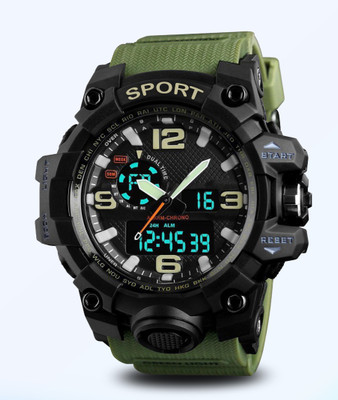 Harbor A boys’ favorite, this sports watch has a sleek green PU strap Analog-Digital Watch  - For Boys