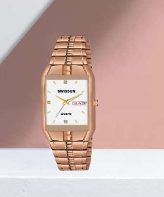 SWI55UN SW-9279 ScratchResistant Water Resistant Branded Copper Chain Quartz Hands Watch For Men Analog Watch  - For Men