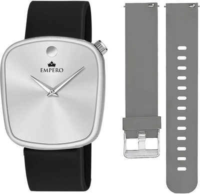 EMPERO Square 1 Square Watch With (22mm) 2 Silicone Smartwatch Strap Combo Analog Watch  - For Men & Women