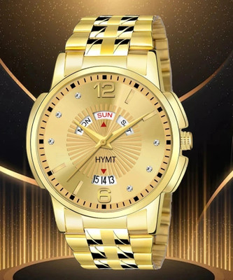 HYMT HMTY-7008 ORIGINAL GOLD PLATED DAY & DATE FUNCTIONING FOR BOYS Analog Watch  - For Men