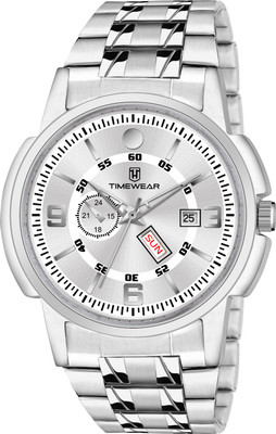 TIMEWEAR 335SDTG Silver Dial Day Date Functioning Stainless Steel Chain Analog Watch  - For Men