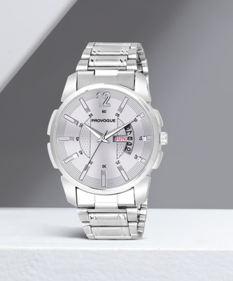 PROVOGUE Analog Watch With Day And Date Display Analog Watch – For Men SK-PG-4029-SLVR-SLVR Basic Analog Watch For Rs. 279 @ 89 %
