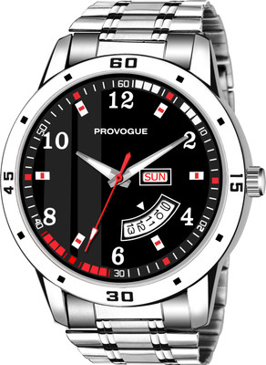 PROVOGUE Day and Date Functioning Steel Quartz Analog Watch  - For Men