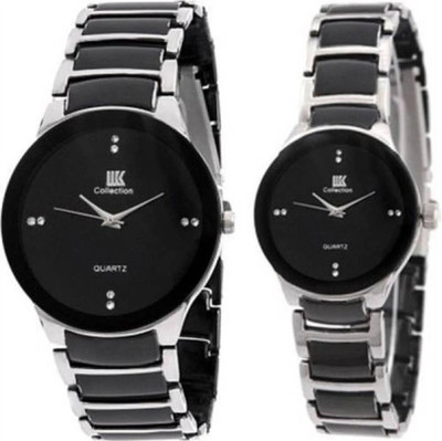 IIK Collection Black Studded Dial with Multicolor Bracelet Strap Analog Watch  - For Couple