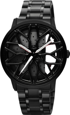 KHXR Gyro_Flower_Red_Chain Car wheel watch | Spinning watch | Roatating watch | Gyro watch | Red Analog Watch  - For Men