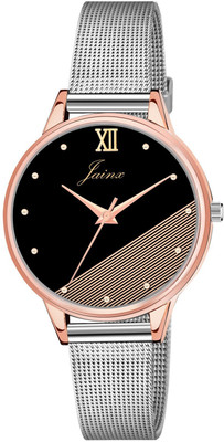 JAINX JW8511 Black Dial Steel Mesh Chain Analog Watch  - For Women