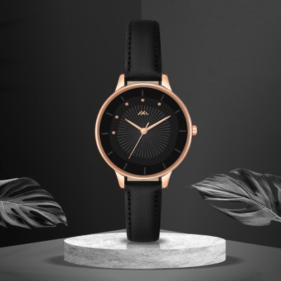 ETLIS MT-571 Versatile Rose Gold-Toned Black Analog Watch  - For Women