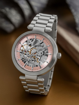 French Connection Modern MODERN Silver white SEE THROUGH Round Dial | Automatic Watch For Women's Analog Watch  - For Women