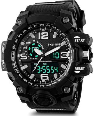 otage Dual Time Dial Sports 1155 Black S-Shock Analog-Digital Watch  - For Men