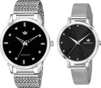 CRESTELLO CRCM-001-103-BLK Analog Watch  - For Couple