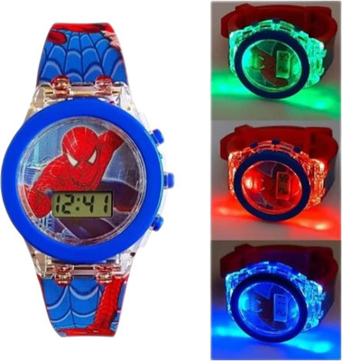 Timefit Spiderman Watch Special Gift For Kids Spiderman Watch With Glowing Disco Light. Watch For Kids Digital Watch  - For Boys & Girls