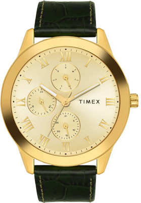 TIMEX TWEG18526 Champagne Round Dial Quartz Analog Watch  - For Men