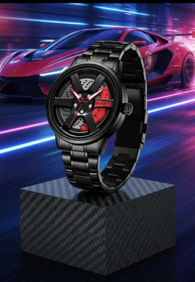 Fanish fashion New car wheel watch with rolling creative fashion analog watch SPINNER BLACK ANALOG WATCH SERIES Analog Watch  - For Men & Women