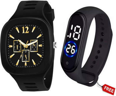 DAENTERPRISES New Trending Black Combo Analog & Black Touch Screen Band Watch Analog-Digital Watch  - For Boys & Girls