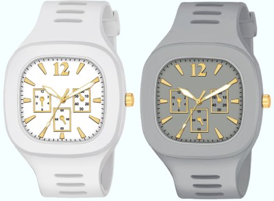 Haifun Miller White & Grey Miller Combo of 2 Analog Watch Special Summer Collection Analog Watch  - For Men