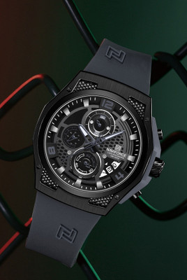 NAVIFORC NF8051TBBGY Distinctive and Elegant Grey & Black color silicon strap Analog Watch  - For Men