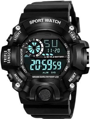 Fash Digital Sports 50m Waterproof LED Military Smart Stopwatch Countdown Analog Watch  - For Men