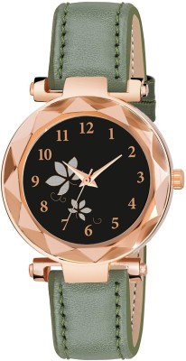 Hidelliya double flower leather green Analog Watch  - For Women