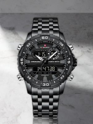 NAVIFORCE Versatile combination of Black strap and Black dial Analog-Digital Watch  - For Men