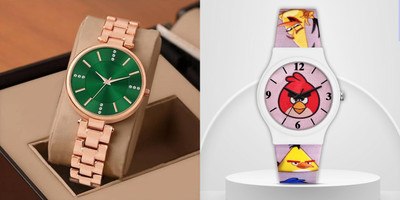 MAHAVIRA COLLECTION MT-724 Kids_ROSE_GOLD_GREEN_DIAL MT-724 Kids_ROSE_GOLD_GREEN_DIAL Analog Watch  - For Men & Women