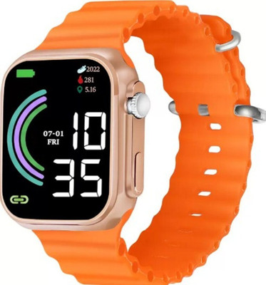 FADISO Classy Trending Black Dial Orange Strap Silicon ULTRA Led Digital Watch  - For Boys & Girls