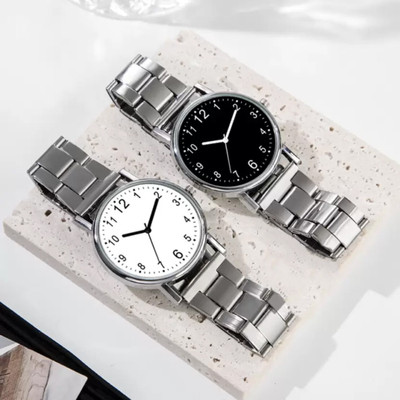 ETLIS Analog 8 steel combo 3 White & Black Classic Combo Analog Watch  - For Men