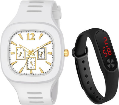 TERIZLA TR-101-White Square Dial With Men latest Style Analog Analog Watch  - For Boys
