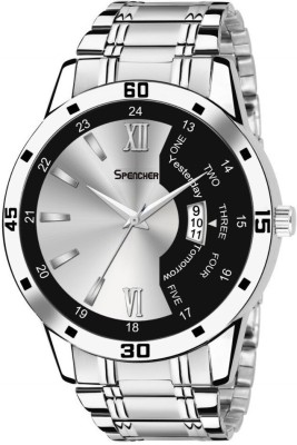 Spencher 2252 Silver Black Date Chain Analog Watch 2252 Silver Black Date Function Chain Analog Watch  - For Men