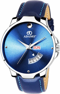 ADAMO Legacy wristwatch / watchs DAY AND DATE FUNCTIONING Blue Dial Round Shaped with Strap Premium watch for Men and Boys Analog Watch  - For Men