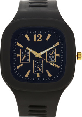 Timor F-TM550 Black Dial Silicone Strap Water Resistant Watch For Men Analog Watch  - For Boys