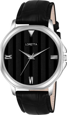 Loretta LT_6012 Black Leather Belt Unique Dial Analog Watch  - For Men