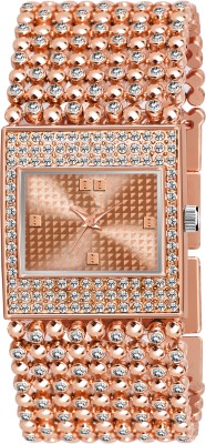 VARNI ENT LR287 Rose Gold Diamonds Studded Analog Watch  - For Women