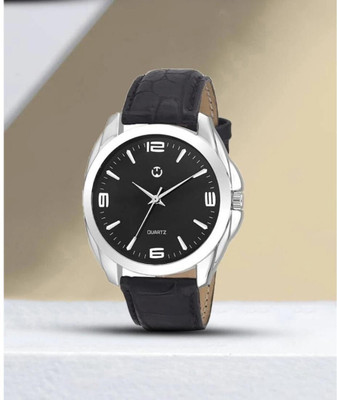 WIZARD TIMES Formal and Party Wear Watch for Men Men Watch Black Leather Strap Black Dial Formal Watch Water Resistant Analog Watch  - For Boys