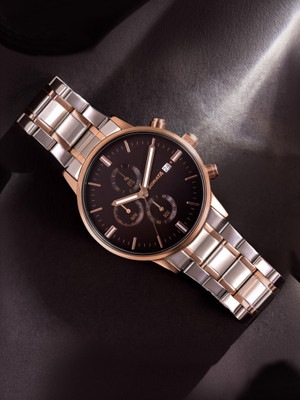 SONATA Sonata 2 Multifunction Black Dial Two Toned Stainless Steel Strap Quartz Analog Watch  - For Men