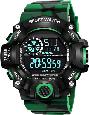 Keep n Touch Wrist Watch Sport Watch with Green strap & Water Resist Digital Watch  - For Men