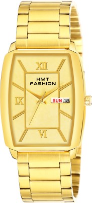 Hmt Fashion Wrist Watch Golden Dial Quartz Movement Wrist Watch For Men Formal Analog Watch  - For Boys