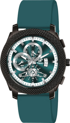 PIRASO Piraso Turquoise Date Dial Analog Watch & Turquoise Silicone Strap Watch For Men Analog Watch  - For Men