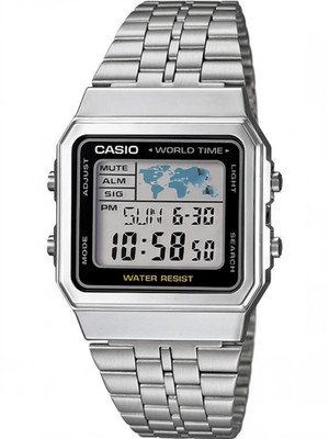 CASIO Vintage A500WA-1DF Black Dial Silver Stainless Steel Band Digital Watch  - For Men & Women