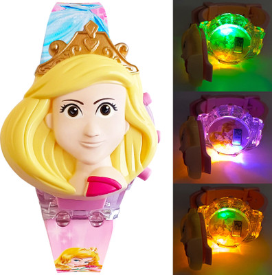 Brishti Comic Character Multicolored Glowing Light and Musical Wrist Watch for Girl's Digital Watch  - For Girls