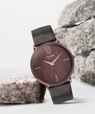 SONATA Poze Brown Dail Brown Strap Analog Watch  - For Men