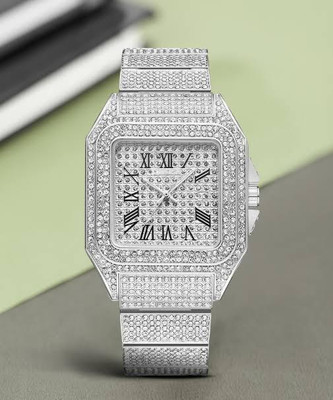 ELEVATE Big Square Dial Silver Stone Big Silver Stone Analog Watch  - For Men