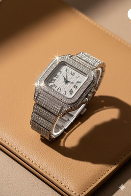LEATHERTONE EZ15 Executive Pave Diamond Watch Analog Watch  - For Men & Women