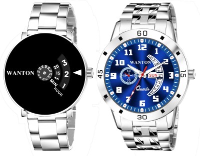 WANTON black new design dial with attractive steel chain combo for men and women Analog Watch  - For Boys