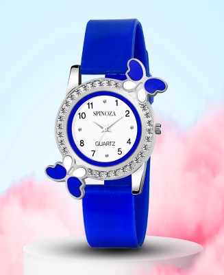 SPINOZA Blue diamond studded attractive butterfly style trending design kids and women Analog Watch  - For Girls