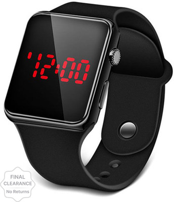 BOOMFIRE Digital Black Dial Led Watch for Kids Unisex Birthday Gift Square Case Series Digital Watch  - For Boys & Girls