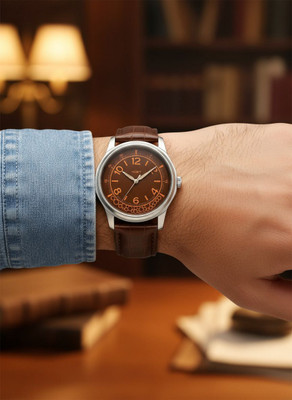 homt HOMT All Brown Luxury Smart analog watch for men Latest Trendy Waterproof Brown leather Smart Analog Watch  - For Men