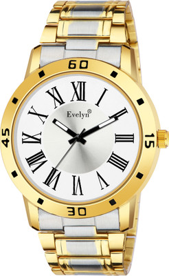Evelyn Eve st 22 Evelyn Analogue White Dial Gold and Silver strap Series Luxury | Casual | Analog Watch  - For Boys